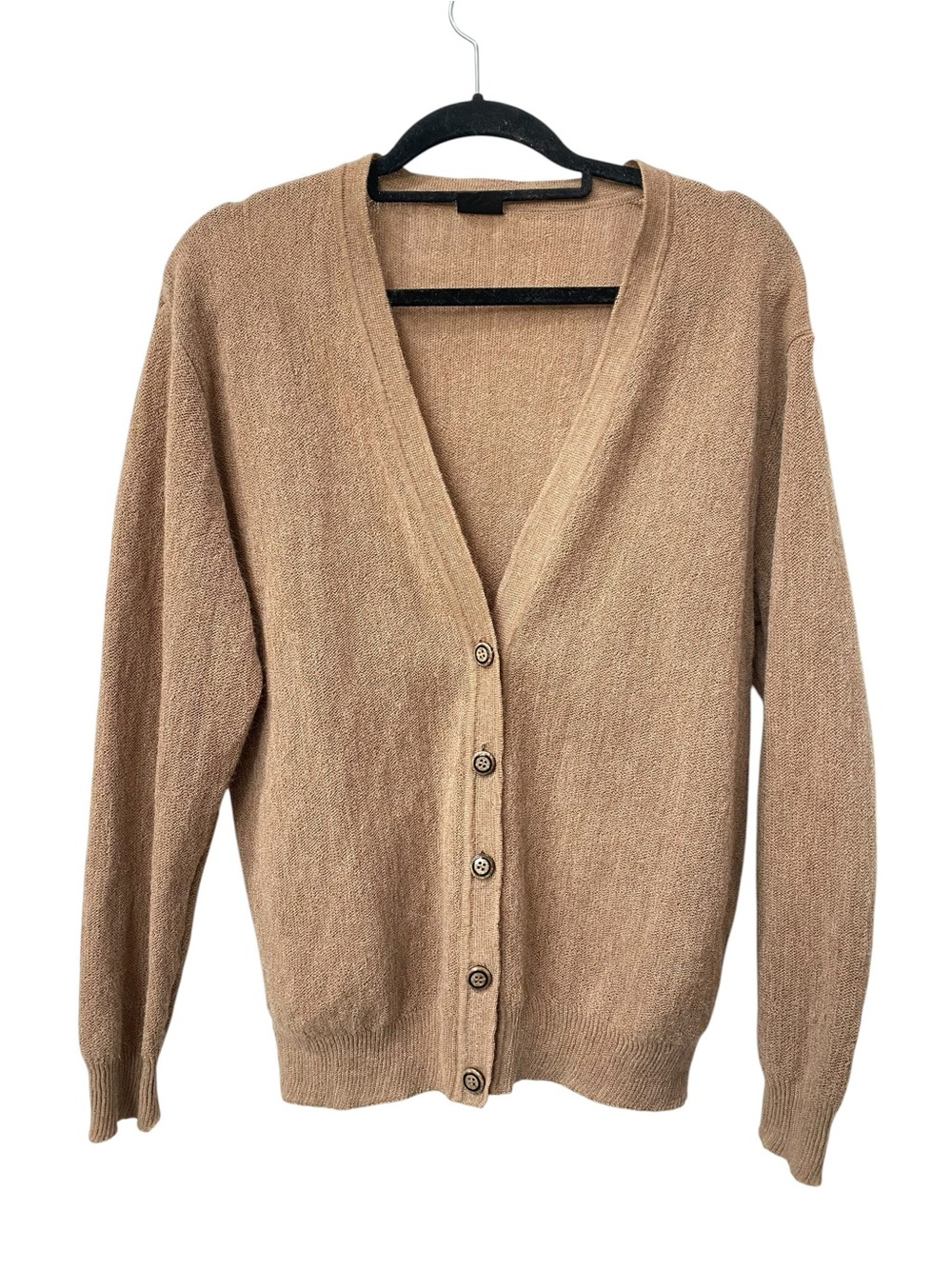 Vintage Alpaca Superior Wool Distressed Cardigan Sweater M L Mens